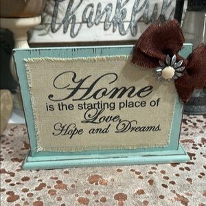 Rustic Home Sign with Brown Bow